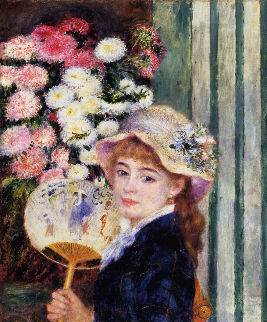 1881-girl_with_fan.jpg, fan, flowers, girl, girl with fan, painting, with